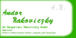 andor makoviczky business card